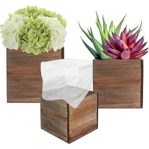 Wood Cube Square Planter Wood Cube Square Planter