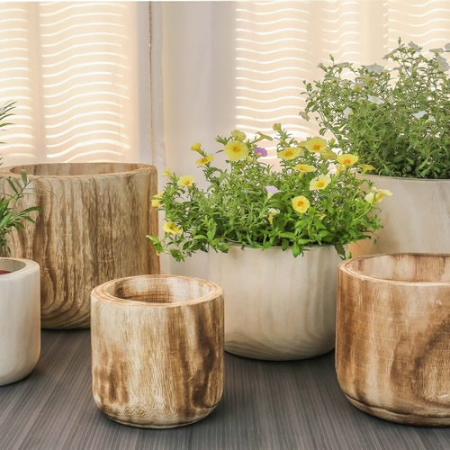 Cylinder Wooden Planter