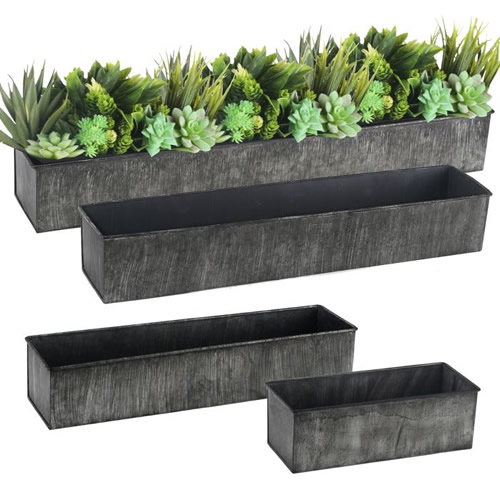 Zinc Planter Vases (On Sale) Zinc Planter Vases (On Sale)