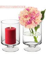pedestal glass stem candle holder