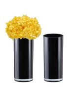 Black glass cylinder vases