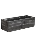 black rectangle wood planter box