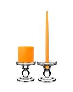 Bubble Glass Pillar Taper Candle Holder H-3.75