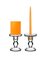 glass pedestal pillar candlestick taper candle holder