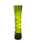 green swirl spiral glass vases