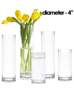 Diameter - 4 inches glass cylinder vases