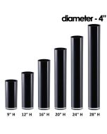 Black 4 inches glass cylinder vases
