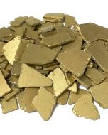 25 lbs Sea Glass Flat Vase Filler Gold 0.25" - 2.8" (Multiple Packing)