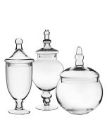 GLASS APOTHECARY JARS SET