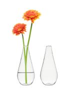 5.5" H glass tear drop bud vases