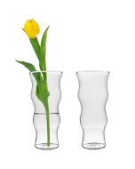 Height 5.5" glass wavy bud vases