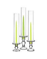 glass pedestal pillar candlestick taper candle holder