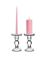 glass pedestal pillar candlestick taper candle holder