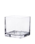 4 inches glass square cube vases