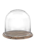 Glass dome with brown burnt base
