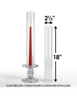18" x 2.5" glass hurricane chimney tubes