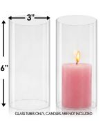 3" x 6" glass hurricane candle holders