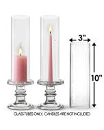 glass candle holder open ended hurricane chimney shades tubes