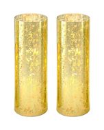Open End Hurricane H-6" D-3" Gold Flecked Candle Lamp Shade Cover