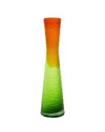 Orange Green Carved Vase