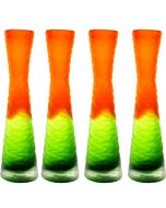 orange green carved vase