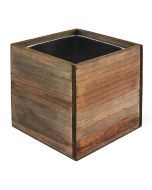 6-inch wooden planter box with zinc liner