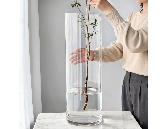 24 x 10 inch Large Glass Cylinder Vase