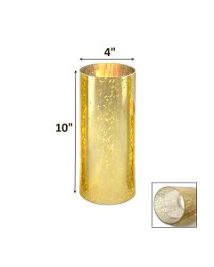 Open End Hurricane. Gold Flecked Candle Lamp Shade Cover (2 Sizes Available)-H: 10&quot; D: 4&quot;-Pack of 6