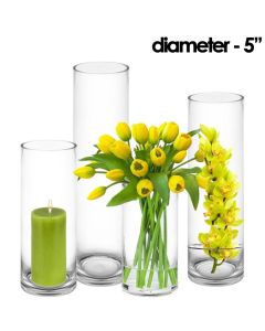 5 inches glass cylinder vases