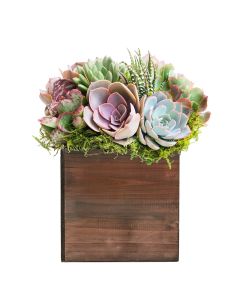 wood cube planter box