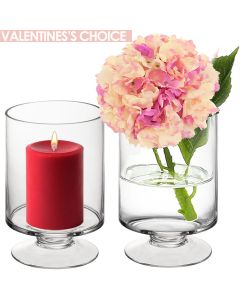 pedestal glass stem candle holder
