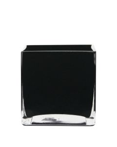 glass black cube vases