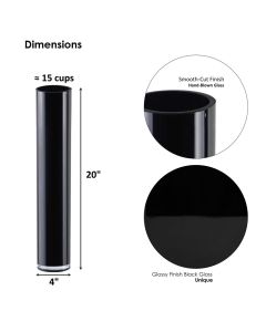 black glass cylinder vases