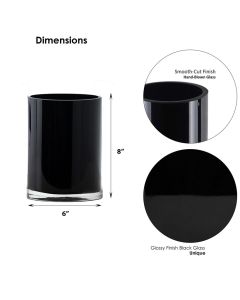 black glass cylinder vases
