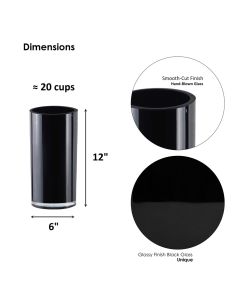 black glass cylinder vases