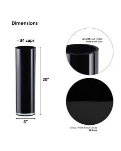 black glass cylinder vases