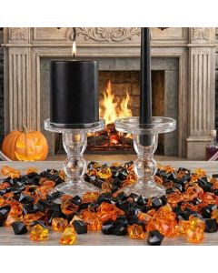 black orange acrylic rocks