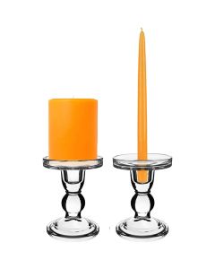 glass pedestal pillar candlestick taper candle holder