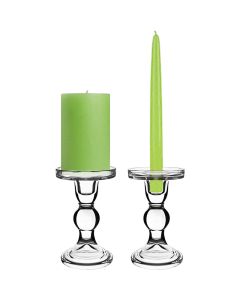 glass pedestal pillar candlestick taper candle holder