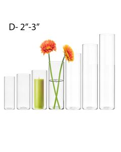 24 pcs Glass Cylinder Bud Vase, 7 Different Sizes