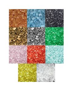 Colored Crushed 0.2" Glass Gravel Vase Fillers  (7 Color Options)