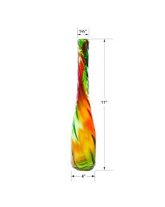 red green glass vases