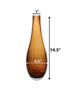 amber orange teardrop glass vases bud vase floral art glass