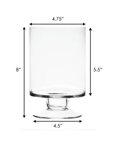 8 inches pedestal glass stem candle holder