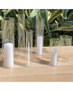 Glass Hurricanes Chimney Tubes 3 size options include 2" Diameter by 14" Tall and 2.5" diameter by either 14" or 18" tall