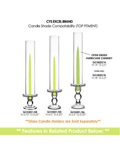 12 pcs Glass Hurricanes Shades. D-2.5" Chimney Tubes (Multiple Sizes)-14 in-Pack of 12