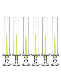glass pedestal pillar candlestick taper candle holder