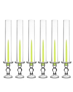 glass pedestal pillar candlestick taper candle holder
