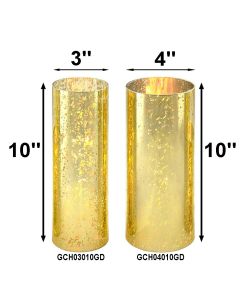 Open End Hurricane. Gold Flecked Candle Lamp Shade Cover (2 Sizes Available)