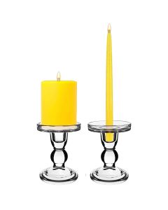 glass pedestal pillar candlestick taper candle holder